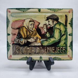 Handmade Glazed Tile "El Amor No Envejece" love does‎ not age Spanish
